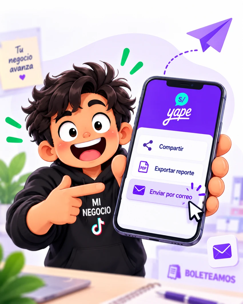 Compartir reporte de Yape por correo